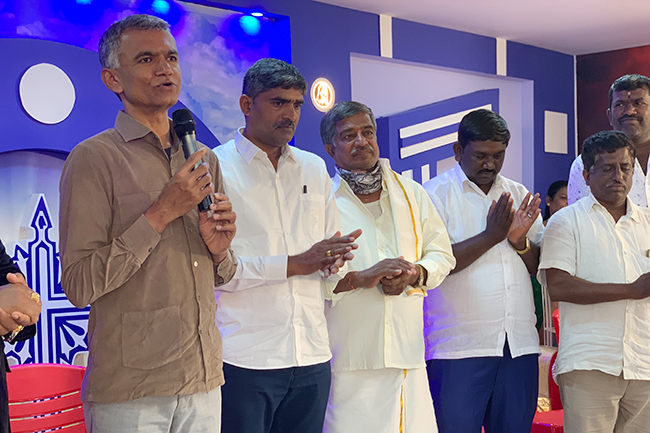 MLA and Former Minister Krishna Byre Gowda inaugurated the Christmas program 2021 by Grace Ministry held in Bangalore at the prayer centre at Budigere, Yelahankato which hundreds gathered to celebrate the birth of Jesus from many parts of the city.
